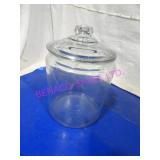 3X, 9.25"DX10.5"T GLASS HOLDING JARS W/ LIDS