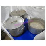 LOT, 3PC ASST SIZE ALUM STOCK POT W/ 2 LIDS