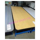 1X, 72"X29.5" STEEL FRAME WOOD TOP TABLE