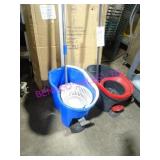 LOT, 2 PCS MOP BUCKET W/ MOPS & FOOT PEDALS
