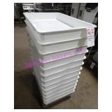 LOT, 13 PCS FULL SIZE DOUGH TRAYS W/ DOLLY