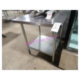 1X, 30"X30" S/S TABLE W/ UNDERSHELF