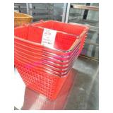 LOT, 7 PCS PLASTIC SHOPPING BASKETS