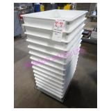 LOT, 14 PCS FULL SIZE DOUGH TRAYS W/ DOLLY