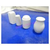 LOT, 1 BIN ASST STYLE CERAMIC SHAKERS