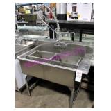 1X, 45"X29" 2 WELL S/S SINK W/ RINS WAND