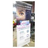 1X, 34'X82'T ROLL OUT SIGN W/ STAND & CARRY BAG