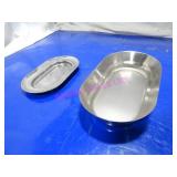 LOT, 50 PCS ASST SIZE S/S OVAL TRAYS  NOTES!!