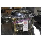1X, 14"D COMPLETE CHAFING DISH, S/S. BRASS TRIM
