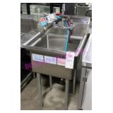 1X, 22.5"X23" S/S 1 WELL SINK W/ TAPS + FAUCET