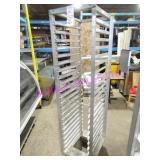 1X, 19"X22"X75.5"T 22 SLOT ALUM PORTA TRAY RACK