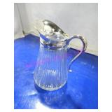 LOT, NEW 4PC GODINGER CRYSTAL/SILVER WATER PITCHER