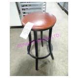 3X, METAL FRAME BACKLESS BAR STOOL W/ RED VINYL