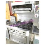 1X, SUNFIRE S/S 6 BURNER RANGE W/ SALAMANDER NOTES