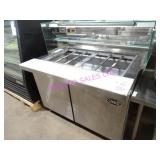 1X, 46.5"X34" CANCO S/S 2DR PREP TABLE NOTES!!!!