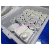 LOT, 1 BIN (41PC) ASST STYLE CAPP. CUPS & SAUCERS