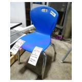 18X, BLUE PLASTIC CHILDS CHAIR - STACK ONLY 5 HIGH