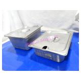 LOT, 15PC S/S 1/2 INSERTS W/ 5 LIDS - 3 PERFORATED