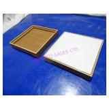 LOT, 7PCS 7.75' SQUARE WOOD STANDS W/ 3 INSERTS