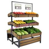 1X, CHEF HBR-3000 3 TIER VEG & FRUIT 2 SIDED RACK