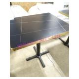 3X, 27.5"X23.5" BLACK DINING TABLE W/ BRASS TRIM