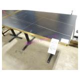 13X, 47"X27.5" BLACK DINING TABLE W/ BRASS TRIM