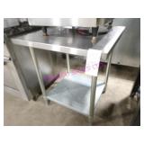 1X, 30" SQUARE S/S TABLE W/ UNDERSHELF