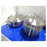 LOT, 2 PCS ASST SIZE S/S STOCK POTS W/ LIDS NOTE