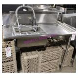 1X, 47"X30" 1 WELL R.H. RUNOFF S/S W/ RINSE WAND
