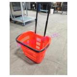 LOT, 10PC PORTA SHOPPING BASKET W/ PULL UP HANDLE