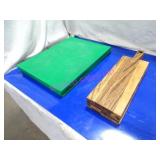LOT, 8PC, 4 RESIN CUT BOARDS & 4 WOOD CHEESE BOARD