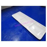 LOT, 22PC 13.25"X7.75" 3 SECTION PLATES NOTES!