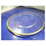 LOT, 18PCS 13.5"D GLASS PLATTER W/ GOLD RIM