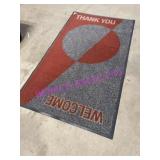 1X, 56"X33" "WELCOME/THANK YOU" ENTRY/EXIT RUG