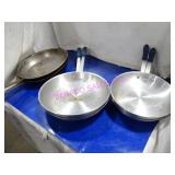 LOT, 6PCS ASST SIZE S/S FRY PANS