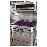 1X, SUNFIRE 6 BURNER RANGE NAT GAS W/ SALAMANDER