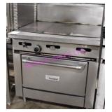 1X, GARLAND FRENCH TOP NAT GAS W/ OVEN 35.5"X34.5"