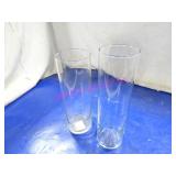 LOT, 9PC ASST SIZE GLASS CYLINDER VASES NOTE