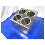1X, 4 SLOT S/S T/T CUTLERY HOLDER W/ INSERTS
