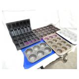 LOT, 10PC ASST SIZE MUFFIN AND PASTRY TRAYS/MOULDS