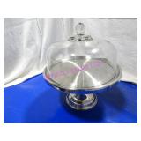 1X, 13'T FOOTED S/S CAKE DISPLAY W/ GLASS COVER