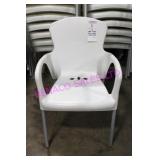 18X, WHITE PLASTIC ADULT CHAIRS W/ METAL FRAME