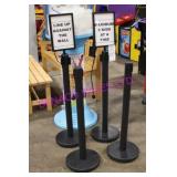 4X, 36"H STANCHIONS W/ 2 SIGN HOLDERS