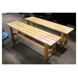2X, WOODEN BENCHES 59"X14"