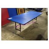 3X, 72"X30" BLUE WOODEN FOLDING TABLES NOTES!