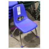 6X, BLUE PLASTIC CHILD CHAIRS W/ METAL FRAME