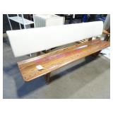 3X, ASST SIZE WOOD BENCH SEAT W/ PADDED VINYL BACK