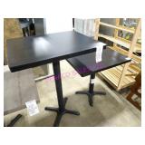 7X, ASST HEIGHT BLACK WOOD DINING TABLE NOTE