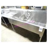 1X, 84"X27.5" 3 WELL S/S SINK W/ L.H. RUNOFF