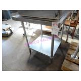 1X, 30" SQUARE STAINLESS STEEL TABLE W/ U/S